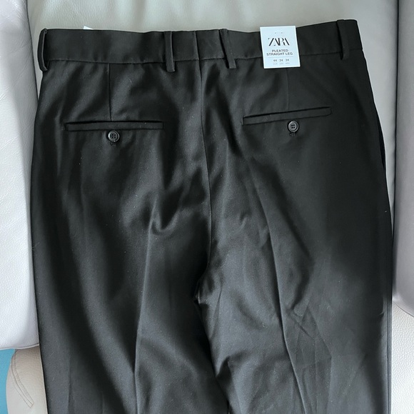 NWT - Zara Men’s Pleated Straight Leg Suit Pants - Size 34 - Picture 5 of 8